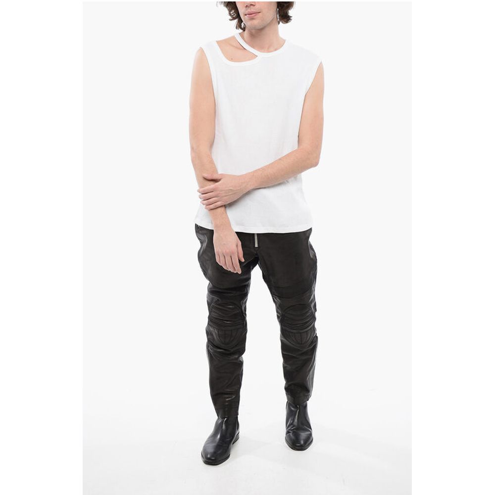 Ribbed Cotton Tank Top with Cut-out