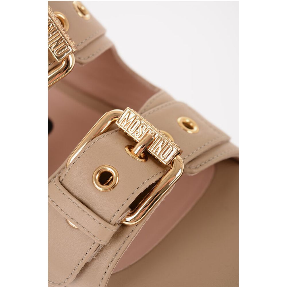 COUTURE! Leather DOLLY75 Sandals with Golden-Effect Double B