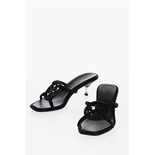 Suede PAVE GEO BOMBE Sandals with Rhinestone 5,5cm