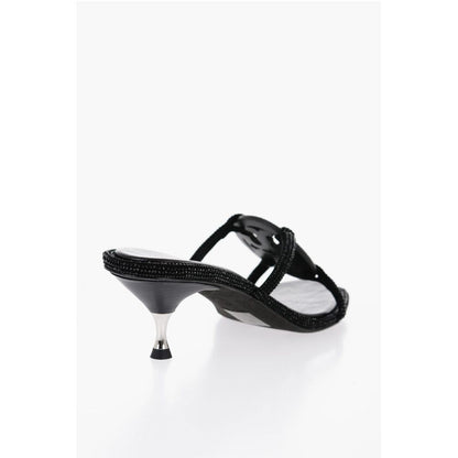 Suede PAVE GEO BOMBE Sandals with Rhinestone 5,5cm