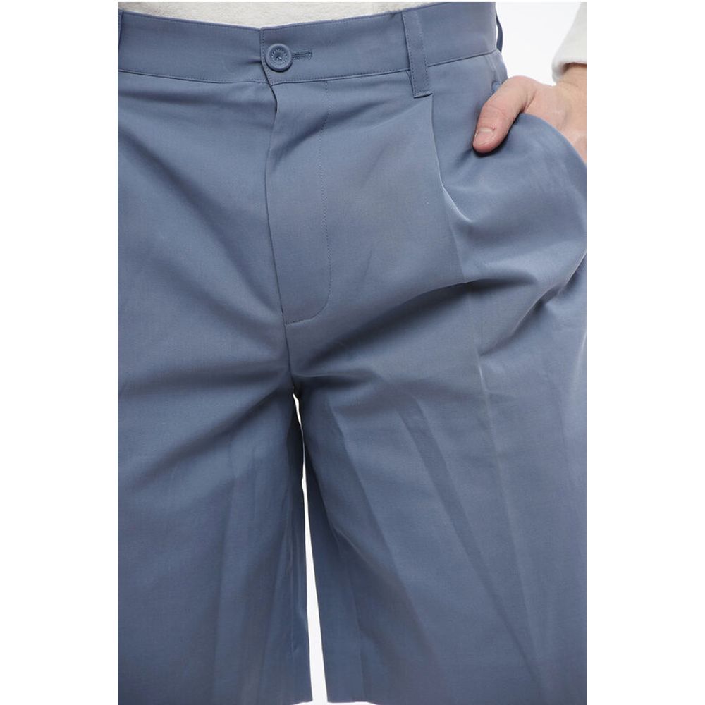 Pleated Straight-Fit Shorts