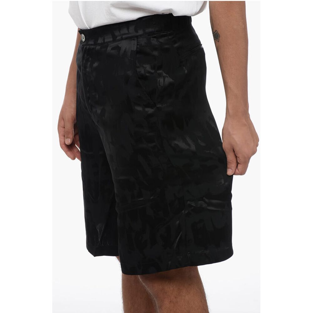 Monogram Patterned Jacquard Satin Shorts