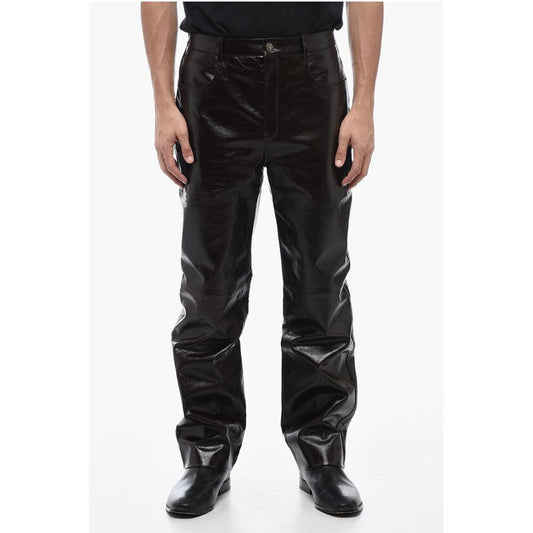 5 Pocket Lambskin Pants with Belt Loops