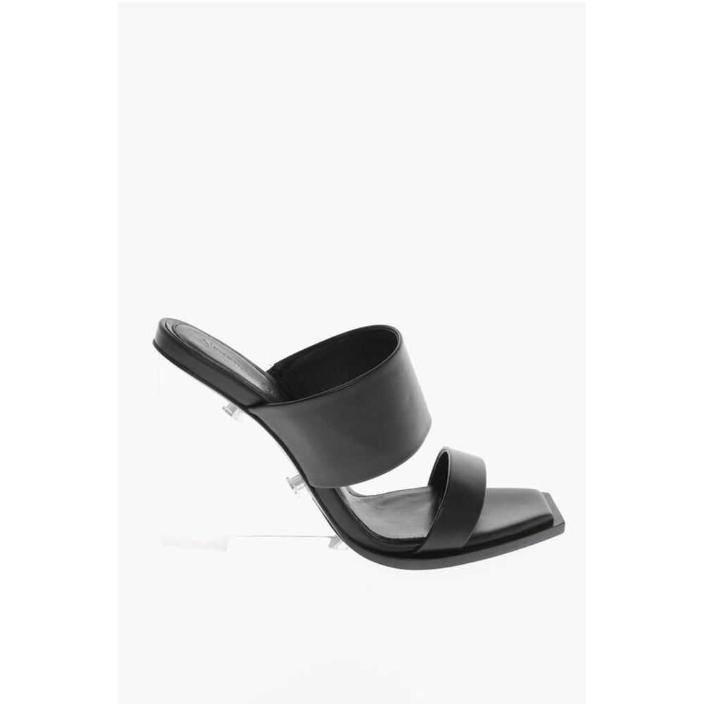 Leather NEW LUX Sandals with Plexiglass Heel 10cm