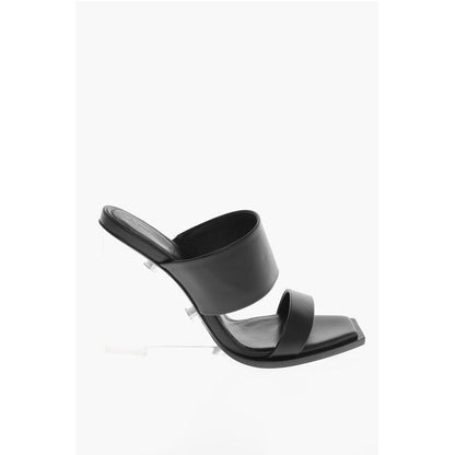 Leather NEW LUX Sandals with Plexiglass Heel 10cm