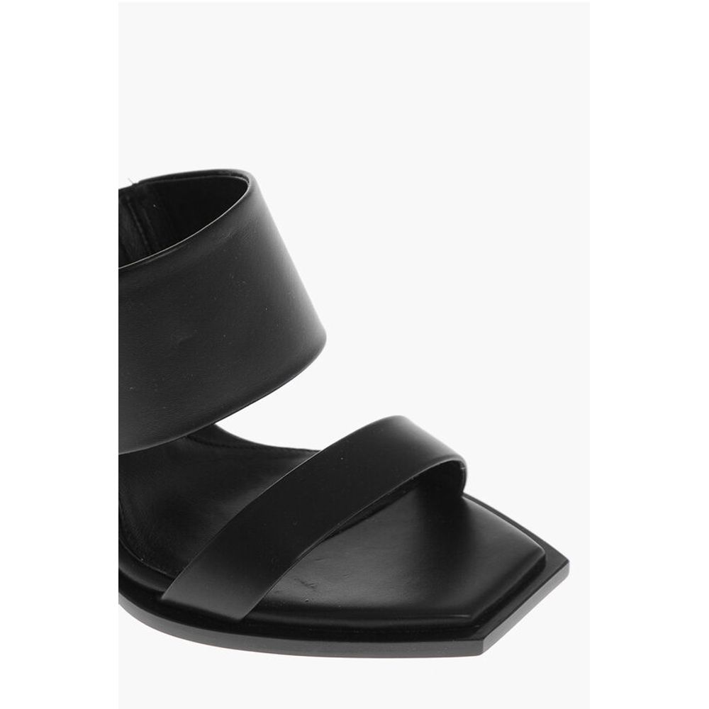 Leather NEW LUX Sandals with Plexiglass Heel 10cm