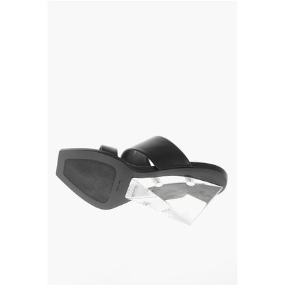 Leather NEW LUX Sandals with Plexiglass Heel 10cm