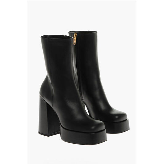 Leather Platform Booties with Inner Zip 13cm