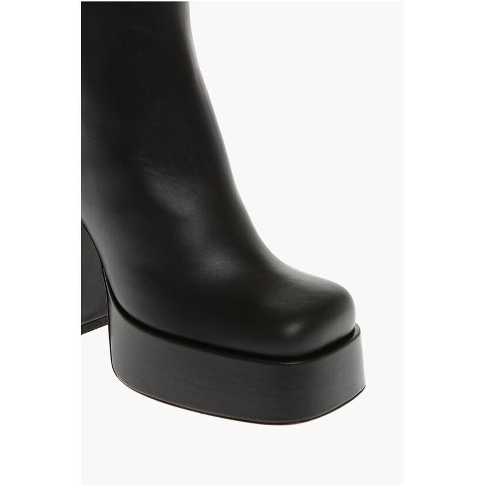 Leather Platform Booties with Inner Zip 13cm