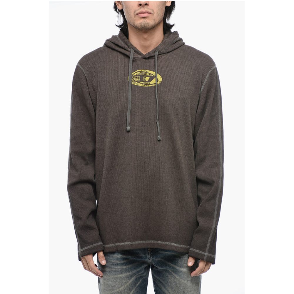 T-CRONE-LS Hoodie Sweatshirt with Washed Effect