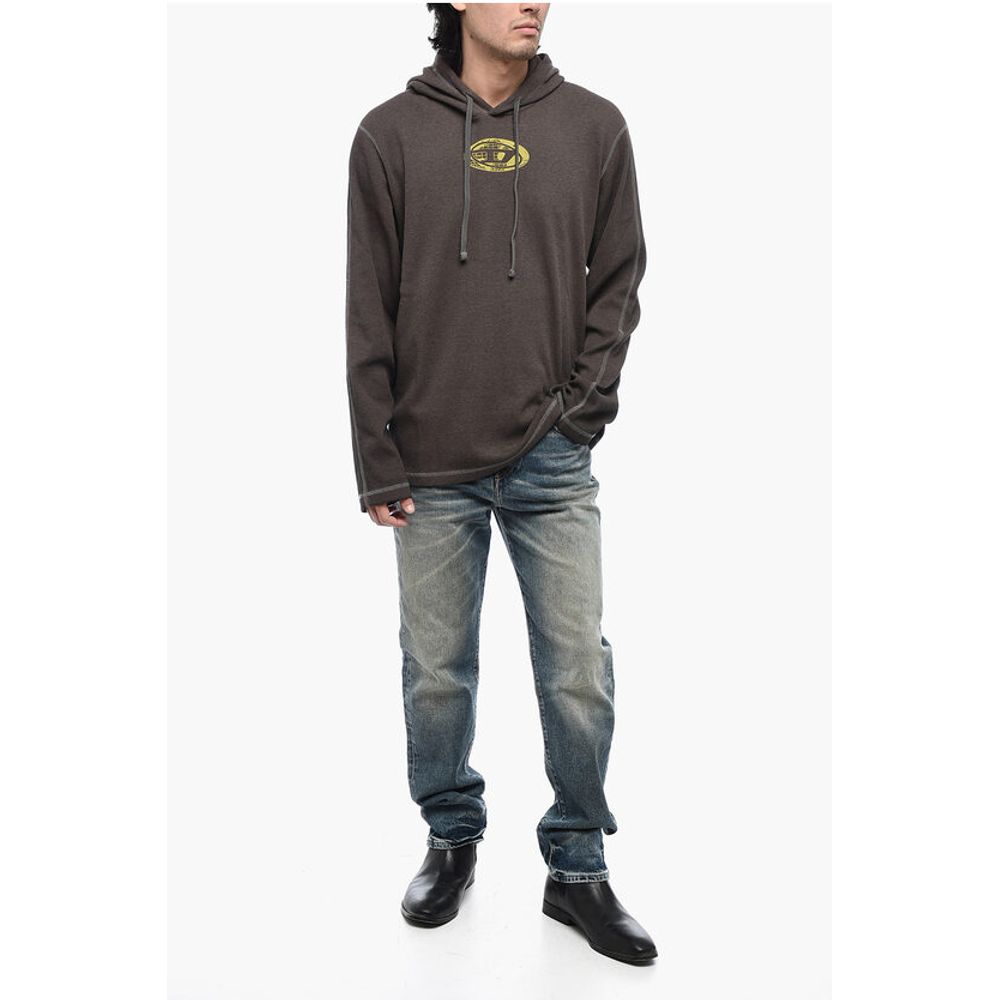 T-CRONE-LS Hoodie Sweatshirt with Washed Effect
