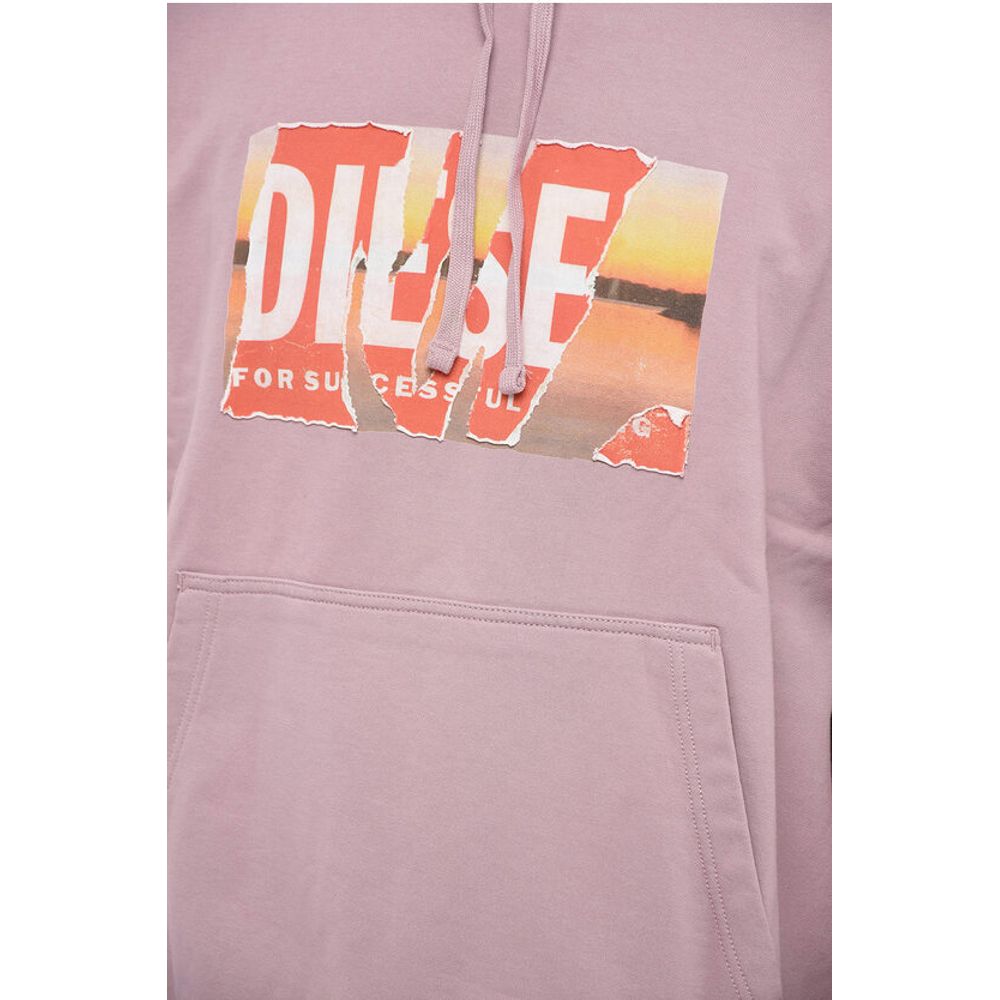 Distressed Effect Logo Print S-MACS-HOOD-POFF-L1 Hoodie