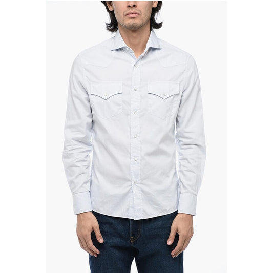Leisure-fit Shirt with Jewel Buttons
