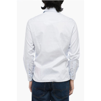 Leisure-fit Shirt with Jewel Buttons