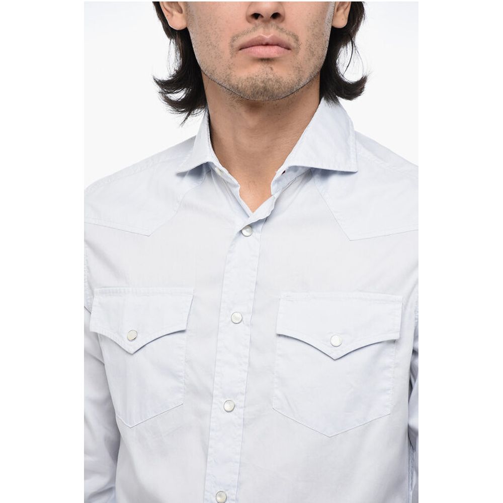 Leisure-fit Shirt with Jewel Buttons
