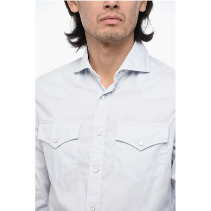 Leisure-fit Shirt with Jewel Buttons