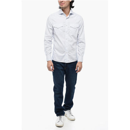 Leisure-fit Shirt with Jewel Buttons