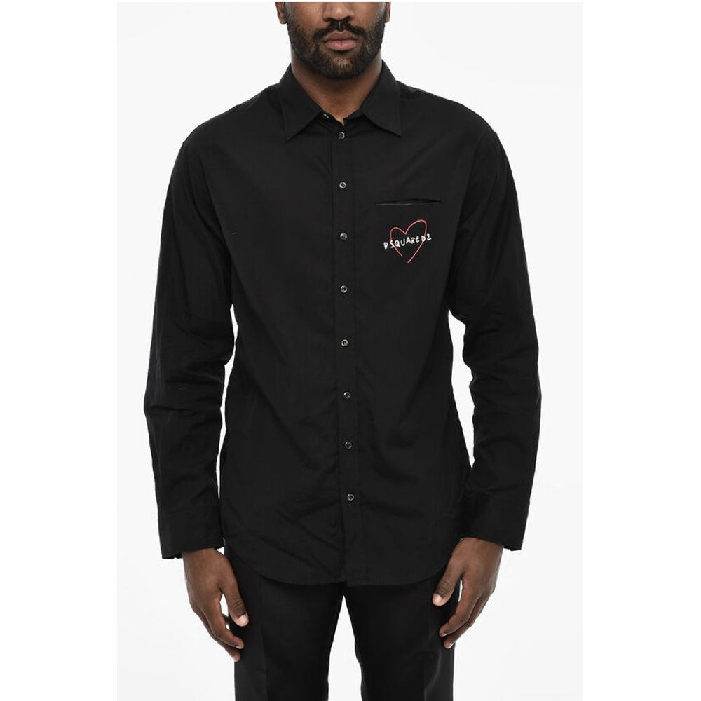 Dropped Shoulder Shirt with Contrasting Logo