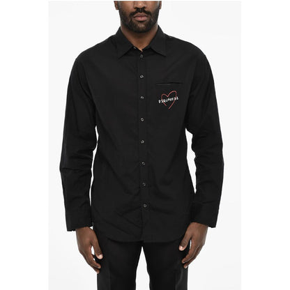Dropped Shoulder Shirt with Contrasting Logo