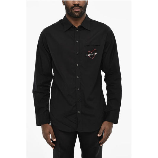 Dropped Shoulder Shirt with Contrasting Logo