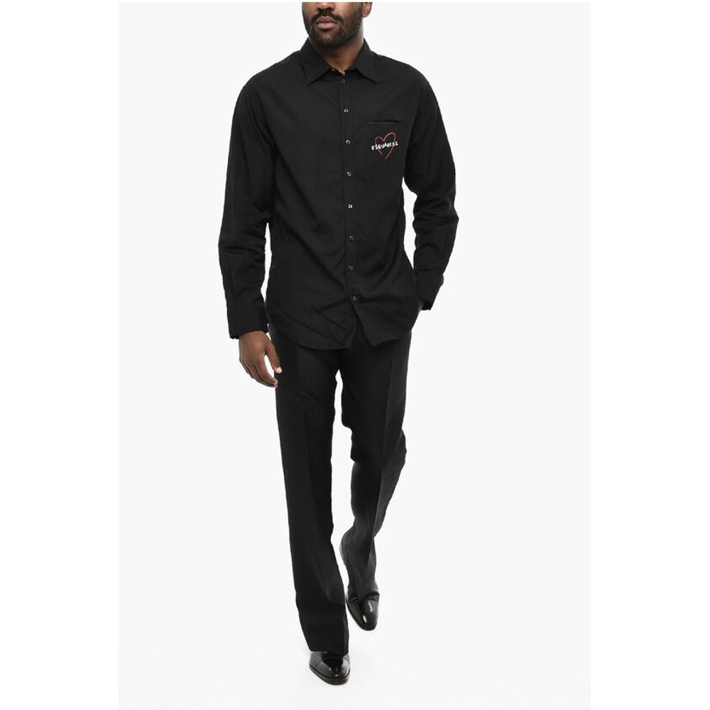 Dropped Shoulder Shirt with Contrasting Logo