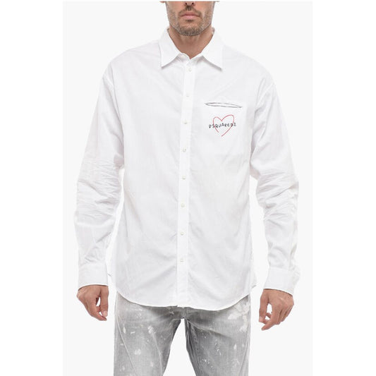 Dropped Shoulder Shirt with Contrasting Logo