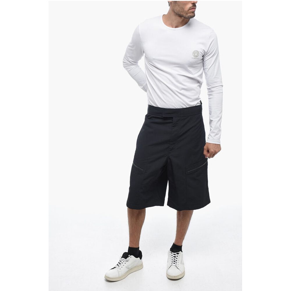 Nylon Cargo Shorts with Hidden Fastening