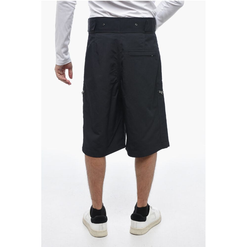 Nylon Cargo Shorts with Hidden Fastening