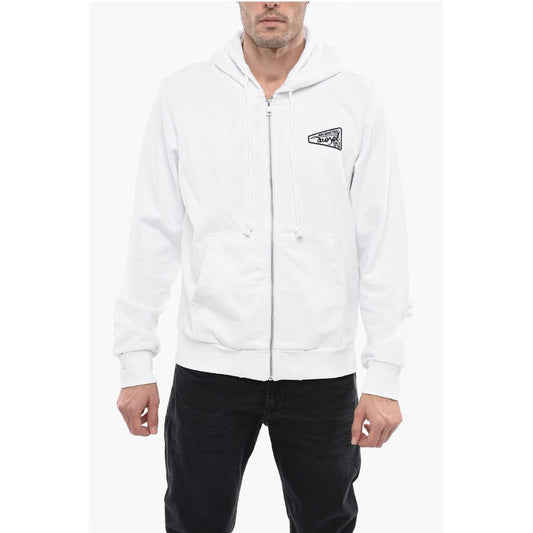 Solid Color S-GINN Sweatshirt with Hood and Zip Closure