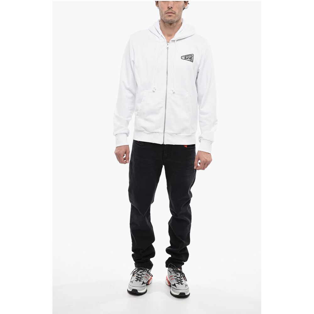 Solid Color S-GINN Sweatshirt with Hood and Zip Closure