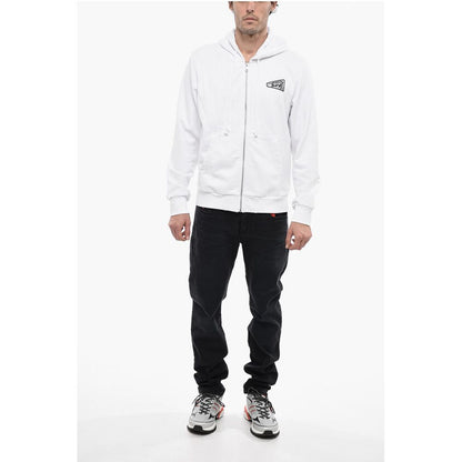 Solid Color S-GINN Sweatshirt with Hood and Zip Closure