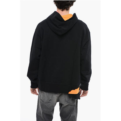 Vintage-Effect S-MACROT Hoodie with Maxi Fleeced Logo