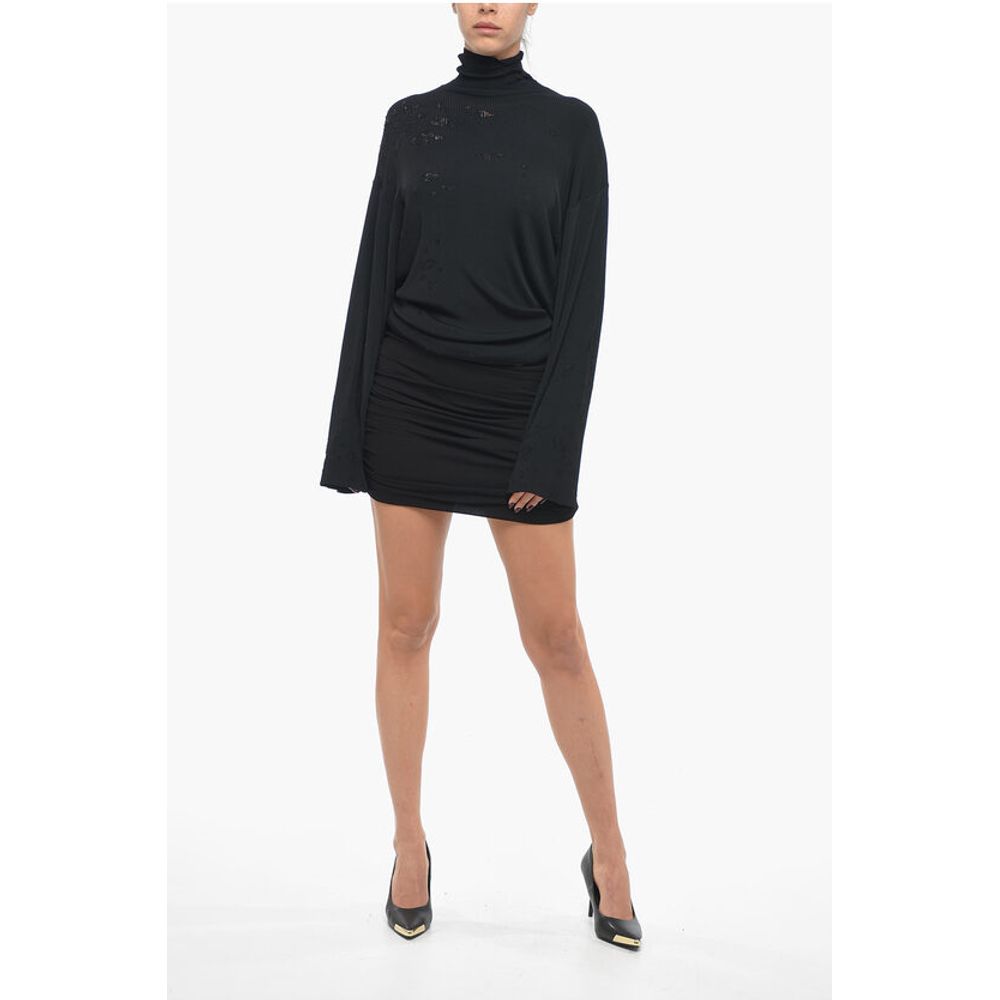 Draped Viscose Miniskirt