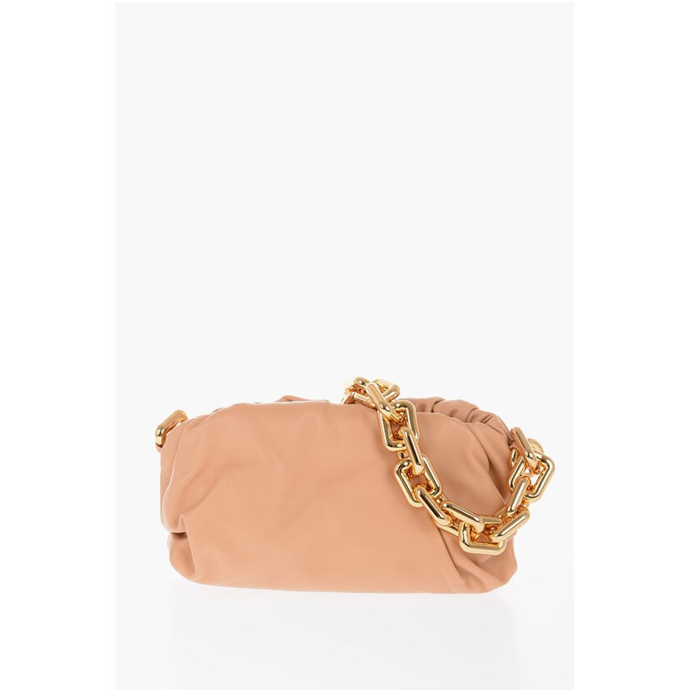 Leather THE CHAIN POUCH Bag with Magnetic Closure