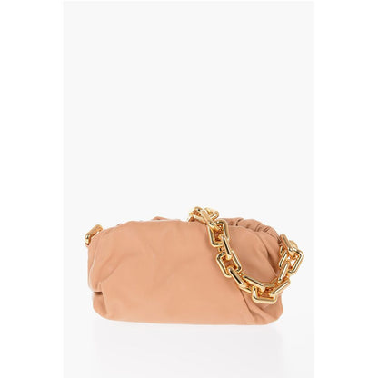 Leather THE CHAIN POUCH Bag with Magnetic Closure