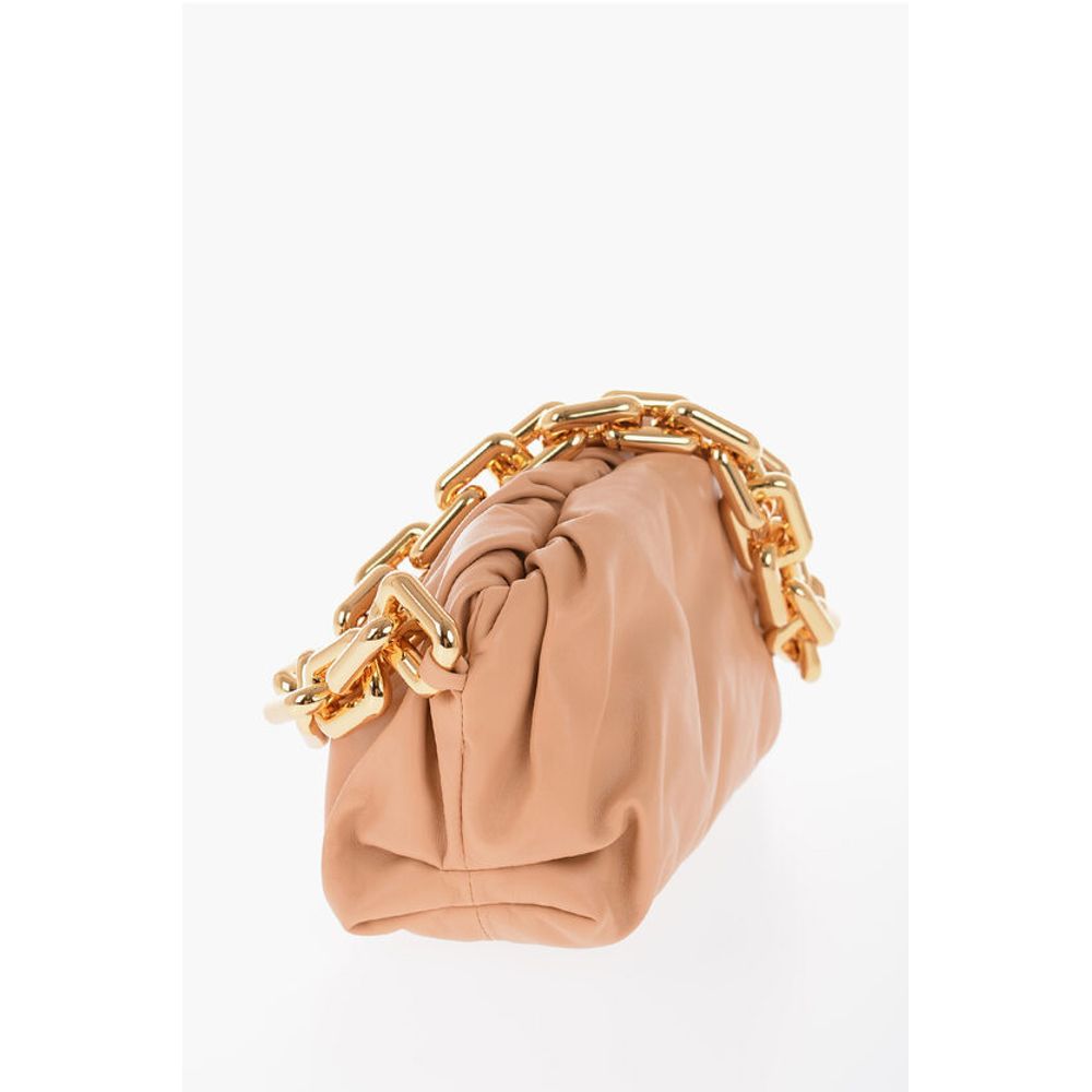 Leather THE CHAIN POUCH Bag with Magnetic Closure