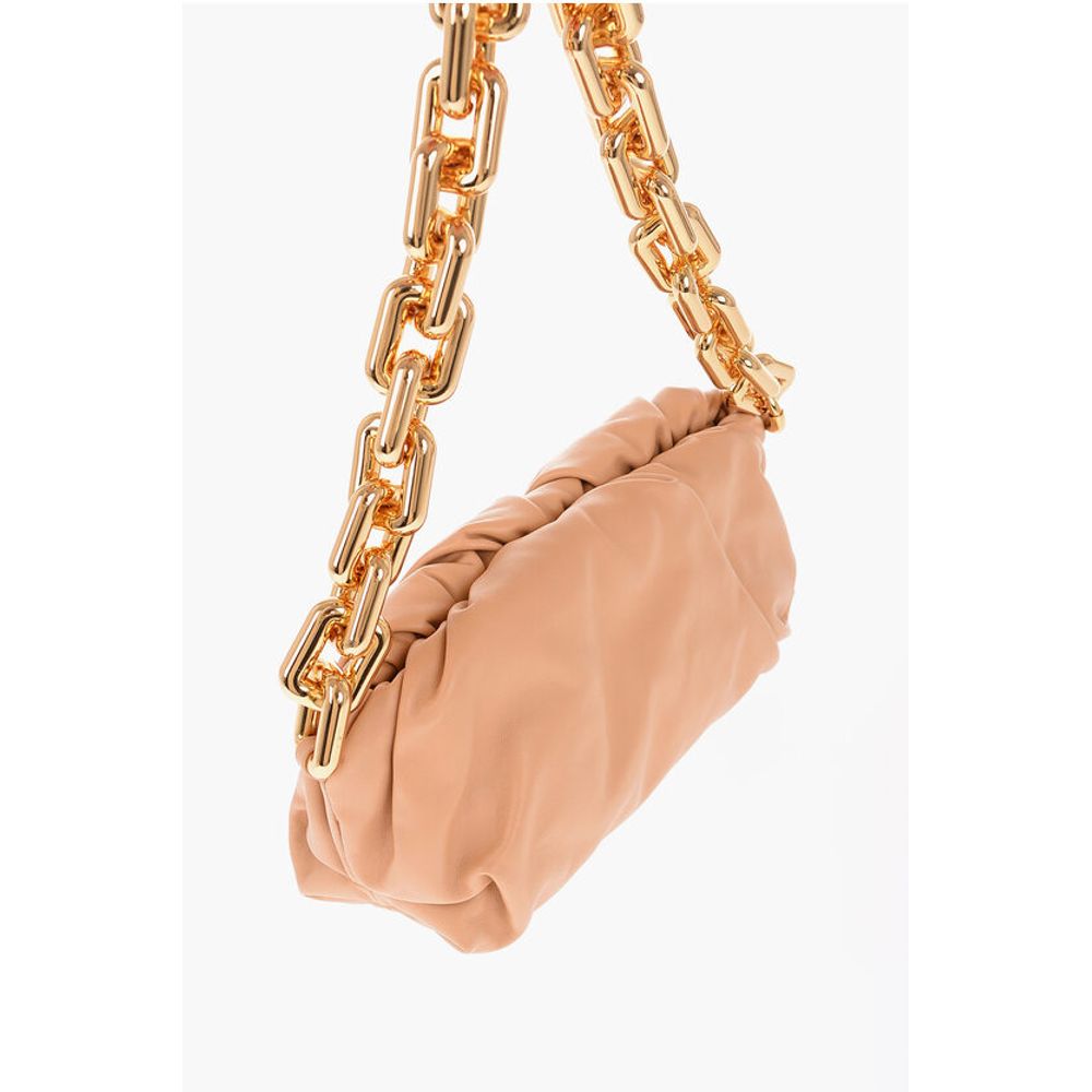 Leather THE CHAIN POUCH Bag with Magnetic Closure