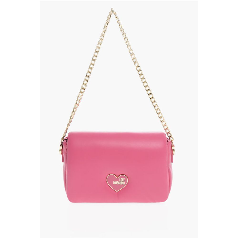 LOVE Faux Leather Crossbody Bag with Golden Chain