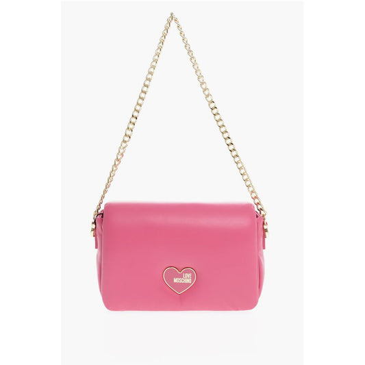 LOVE Faux Leather Crossbody Bag with Golden Chain