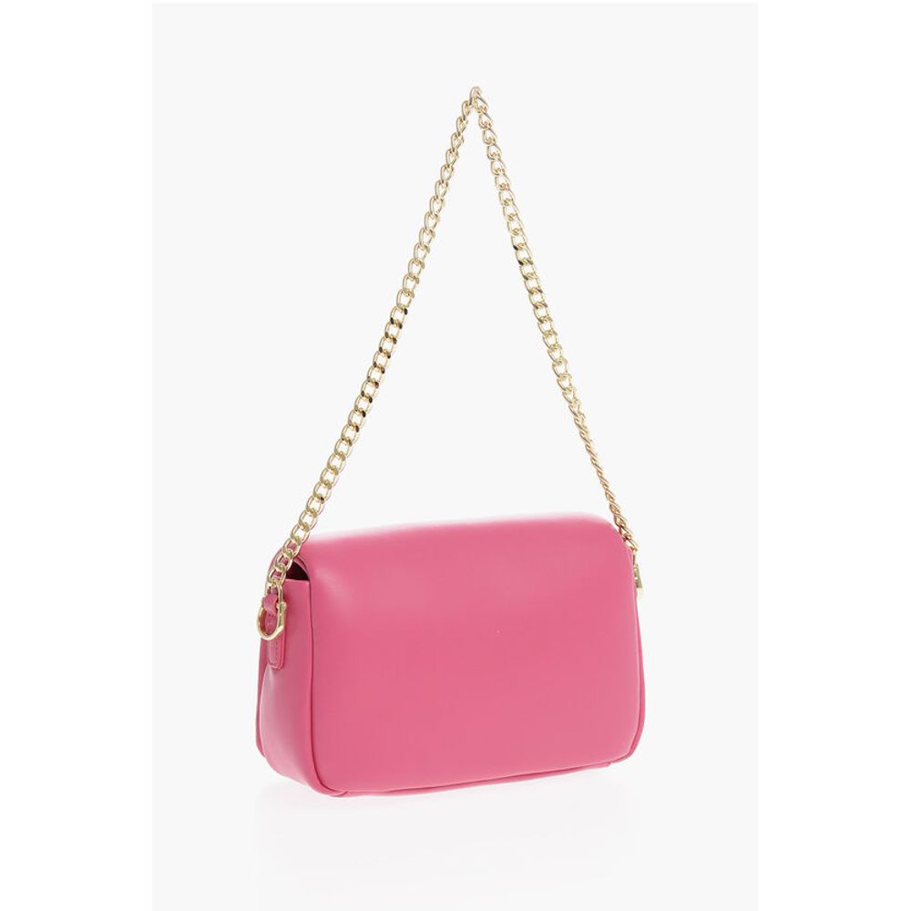LOVE Faux Leather Crossbody Bag with Golden Chain