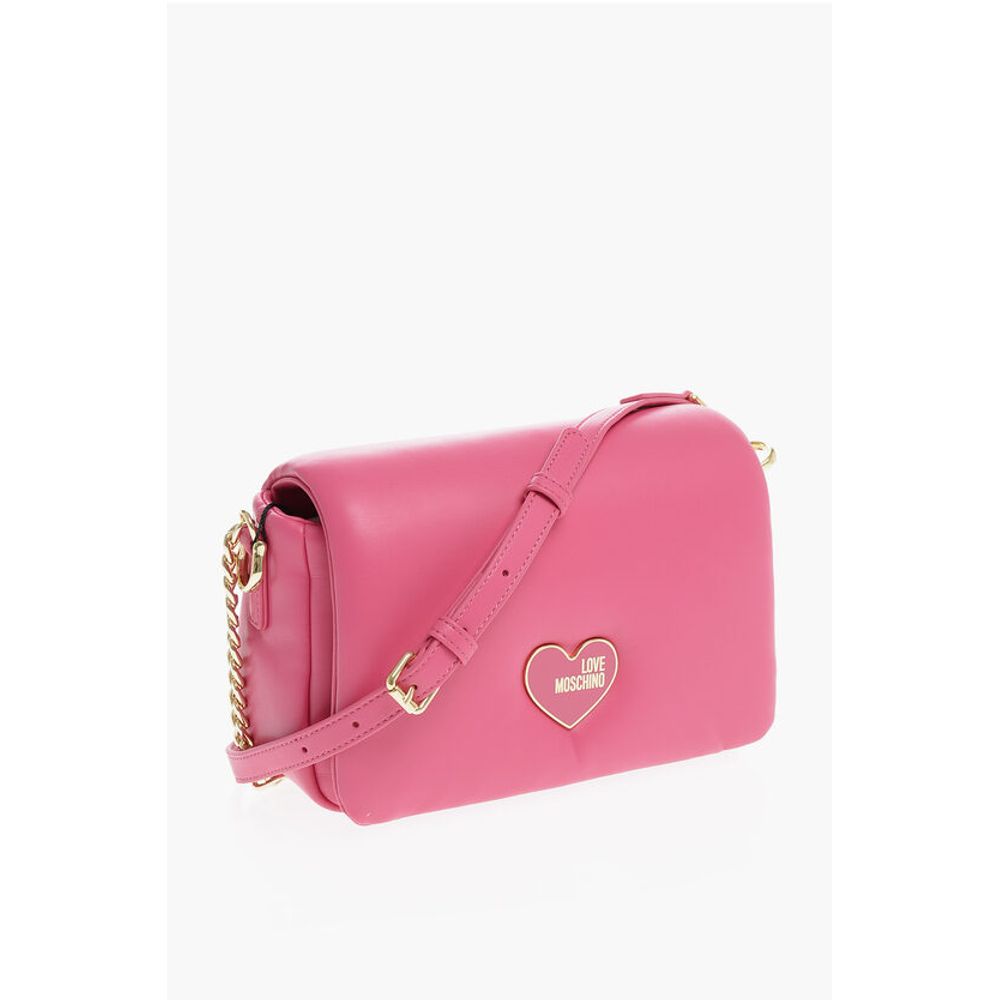 LOVE Faux Leather Crossbody Bag with Golden Chain