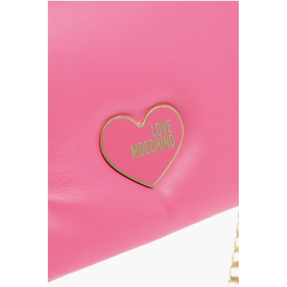 LOVE Faux Leather Crossbody Bag with Golden Chain