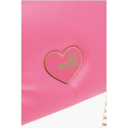 LOVE Faux Leather Crossbody Bag with Golden Chain