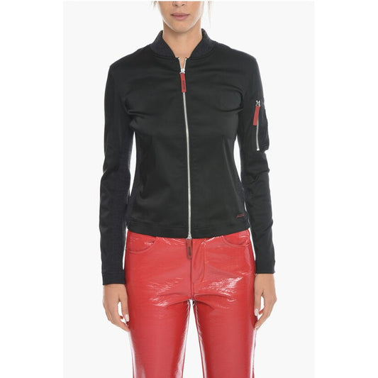 Satin T-OPUNTIA Bomber Jacket with Contrasting Details and S
