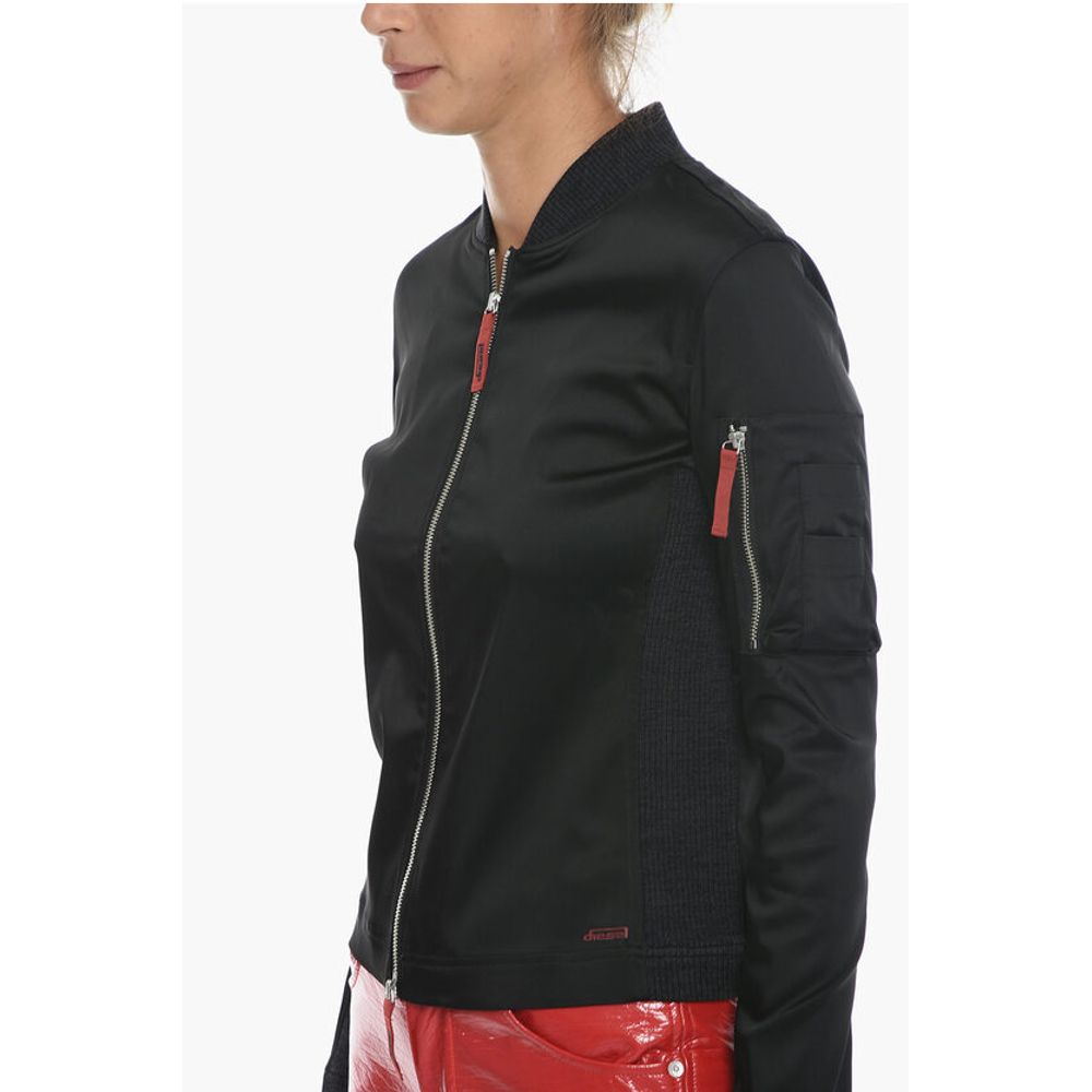 Satin T-OPUNTIA Bomber Jacket with Contrasting Details and S