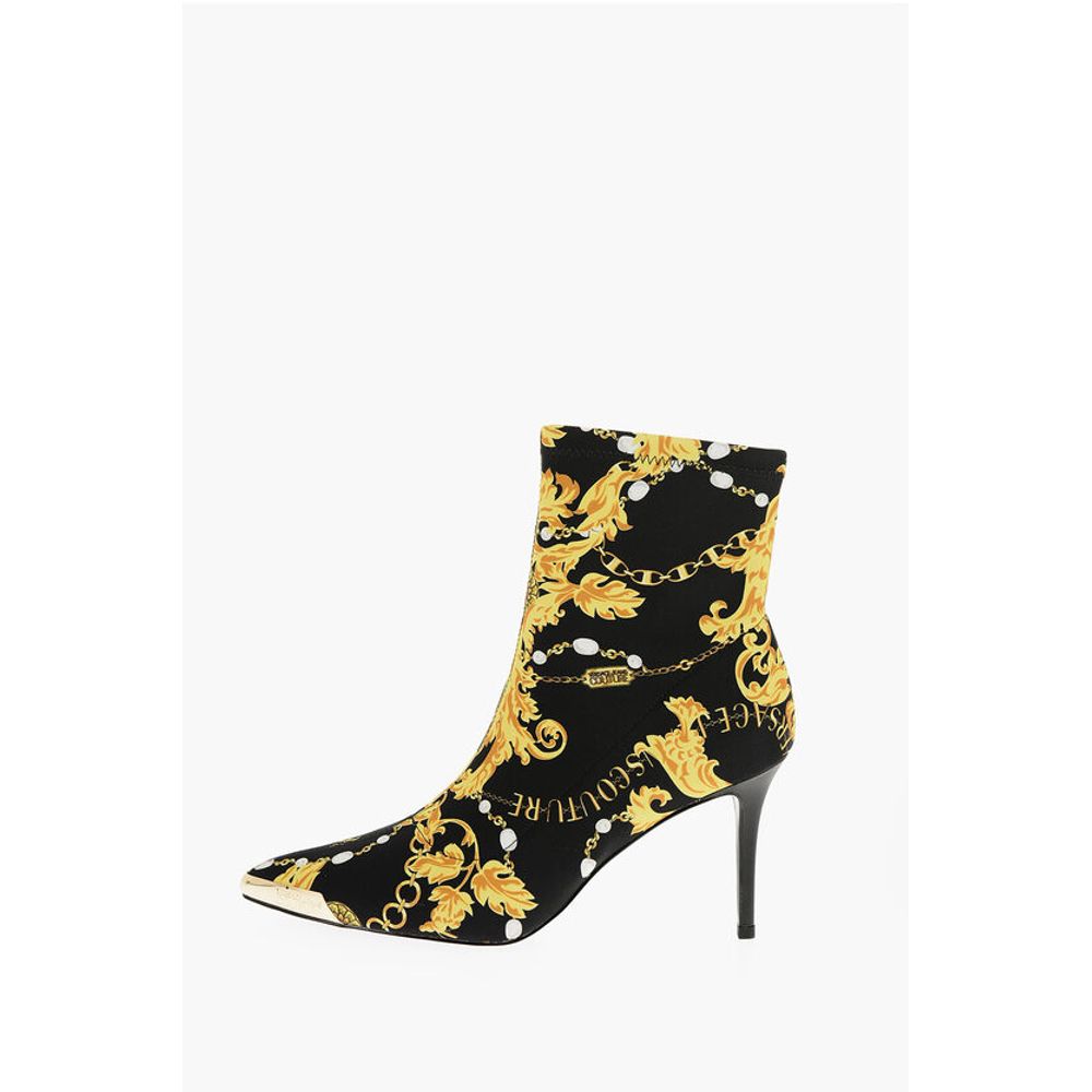 JEANS COUTURE Baroque Printed Point Toe SCARLETT Sock Boots