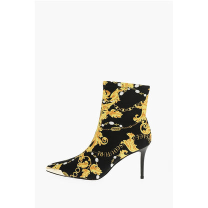 JEANS COUTURE Baroque Printed Point Toe SCARLETT Sock Boots