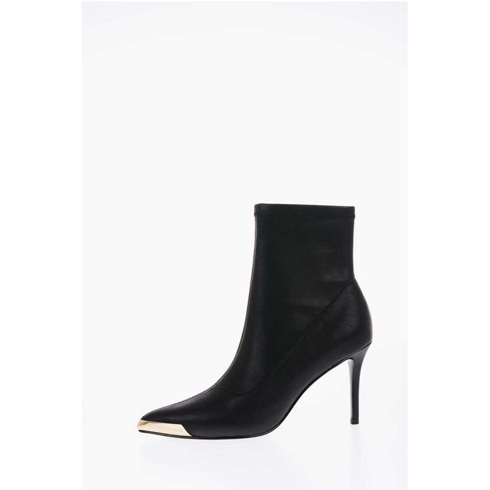 JEANS COUTURE Faux Leather Point Toe Booties 8cm