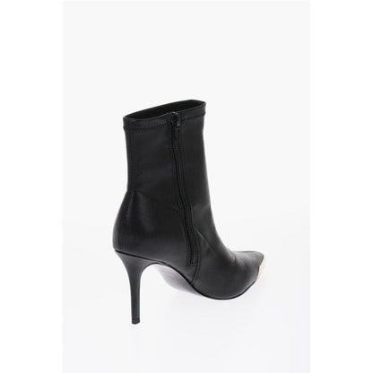 JEANS COUTURE Faux Leather Point Toe Booties 8cm
