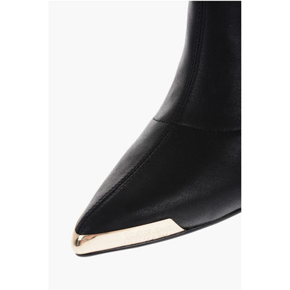 JEANS COUTURE Faux Leather Point Toe Booties 8cm